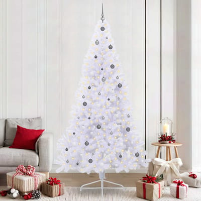 vidaXL Kunstkerstboom Wit 240 cm PVC en staal