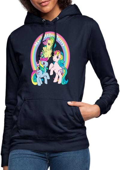 My Little Pony Retro Kleurige Ponys Met Regenboog Hoodie Dames