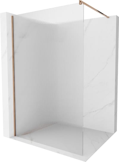 Mexen Kioto douchewand Walk-in 70 x 200 , strepen 8 mm, roze goud - 800-070-101-60-09