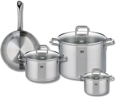 Set van 1 Koekenpan 24 cm en 3 kookpotten 14, 20 en 26 cm Elo Profi Citrin