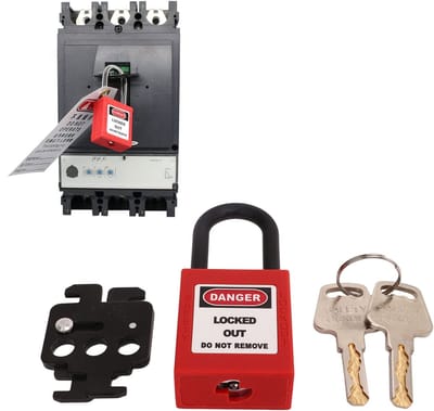 Dailygoods- Lockout Tagout Kit Stalen Stroomonderbreker Slot - Hangslot - Nylon - Vergrendelingsset - Duurzaam - Afmetingen 49x36x4mm