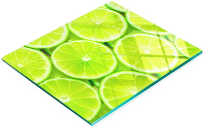 Glazen snijplank met decoratieve limoenprint, 60x52 cm