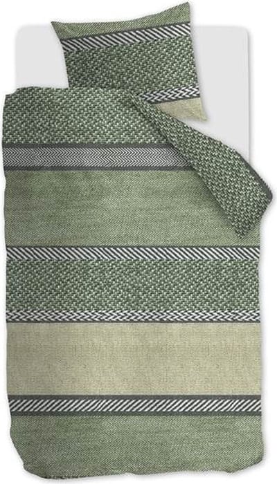 Snoozing Doreen - Flanel - Dekbedovertrek - Eenpersoons - 140x200/220 cm - Groen