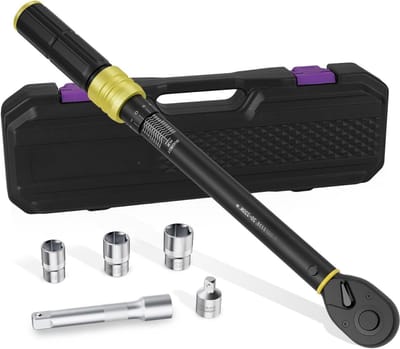 YOR® Momentsleutel Auto - Gereedschappen – 6 Delige Set - Handgereedschap – In Koffer – Omkeerbare Ratel – Zwart- 48cm x 30cm x 25cm ; 1.8 kg