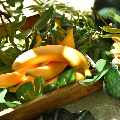 Kunstmatige bananendecoratie Geel kunstfruit als echt 18 cm