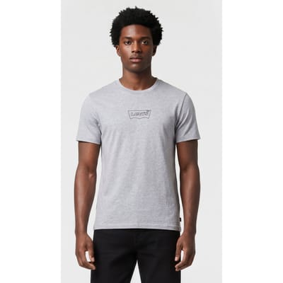 Levi's Lsegraphic Crewneck Te Outline Bw Black Logo Grey Heather Bo Taglia: L | Magliette basic Outlet | Uomo | Nero