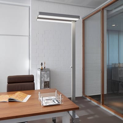 MAULjuvis LED Vloerlamp - dimmbaar - standvoet - zilver - 1 stuk - 61 x 28 x 196 cm - MAUL