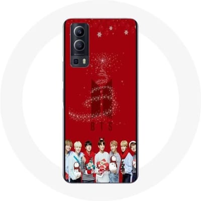 Coque pour Vivo Y72 BTS Bangtan Garçons Fond Rouge Cadeau de Noël 2023
