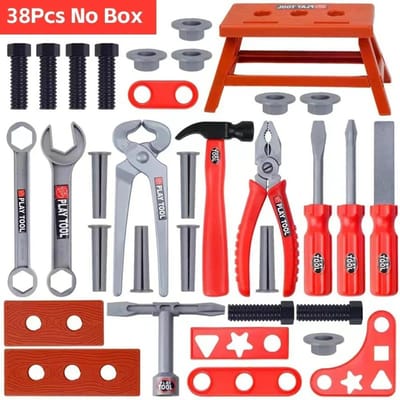 Speelgoed Gereedschapskist Speel Reparatie Gereedschap Set Ingenieur Gesimuleerd Plastic Constructie Speelgoed Peuter Kinderen Jongens Cadeau gray