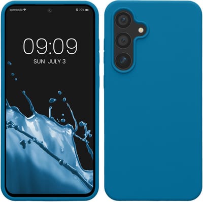 kwmobile telefoonhoesje geschikt voor Samsung Galaxy S24 FE - Hoesje met siliconen coating - Smartphone case in Caribisch blauw