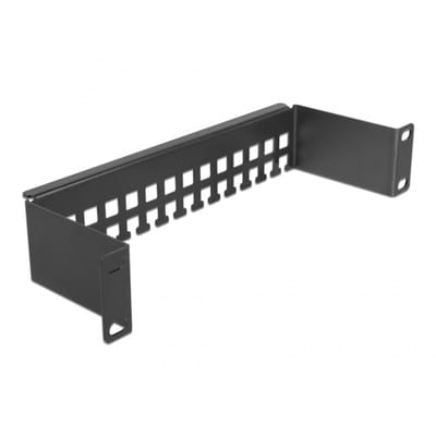 10 inch kabelondersteuningspaneel | 8 cm diep | 1U | zwart
