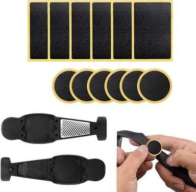 Fietsband Reparatieset - Bandenset - Fietsbanden Plakken - Compact Opbergdoos - Verschillende Maten - Zwart