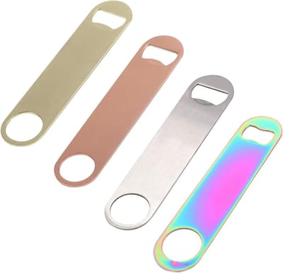 Multifunctionele RVS Flessenopeners voor Keuken, Bar en Restaurant - Set van 4 Duurzame Openers