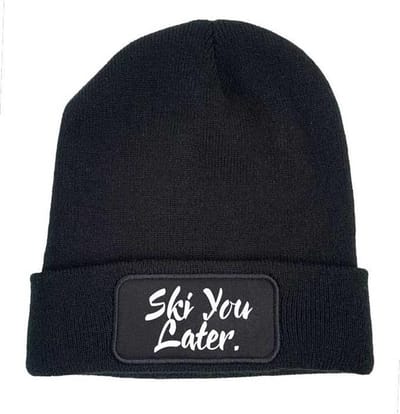 Ski you later wintermuts zwart - soBAD. | Unisex | Skimuts | Muts | Kou | met grappige tekst | Winter | Beanie