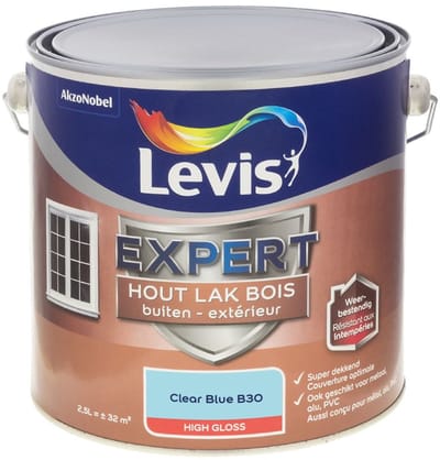 Levis - Expert Hout Lak Buiten High Gloss Mix - Clear Blue B30 - Mengverf - 2,5 L