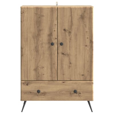 vidaXL - Dressoir - Artisanaal - eiken - 66 - x - 34,5 - x - 95 - cm - Bewerkt - hout