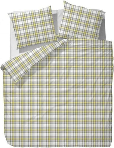 Marc O'Polo Sunrise Check Dekbedovertrek - 150x210 + 50x60 cm - White