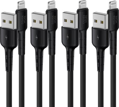 Voordeelpak oplaadkabels geschikt voor iPhone kabels - Usb naar Lightning - 4 stuks - 1m - Zwart