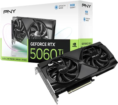 PNY NVIDIA GeForce RTX 5060 Ti - Videokaart - 8 GB - GDDR7 - PCIe 5.0 - 1x HDMI 2.1b - 3x DisplayPort 2.1a