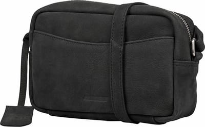 Salted Leren Dames Schoudertasje - Crossover - Camerabag - Nubuck Leer - Zwart