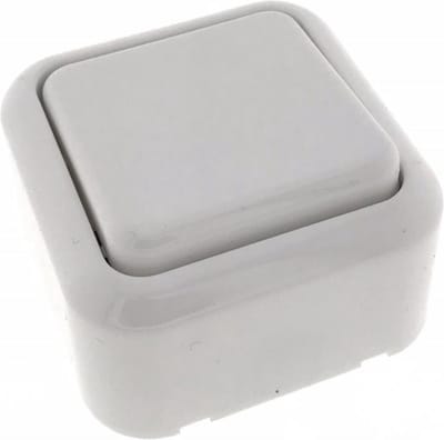 Benson Wandcontactdoos met schakelaar - Opbouw - Wit - IP20 - 61 x 61 x 35 mm