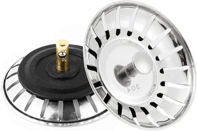 RVS Afvoerzeef Set van 2, Ideaal voor Keuken en Badkamer, Vangt Haar en Voedselresten, Ø 80mm