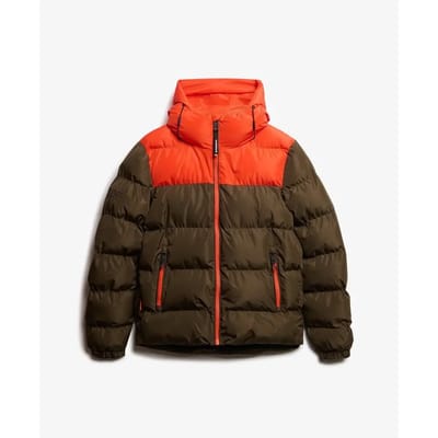 Superdry - Colourblock Gewatteerde Jas Met Capuchon - Heren - Gewatteerde jassen