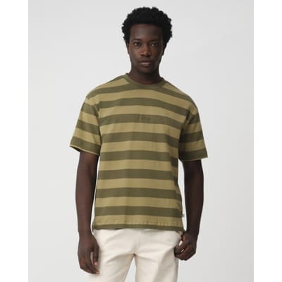 JC Rags Romeo Stripe T-shirt Green Taille: L | T-Shirts Outlet | Homme | Vert