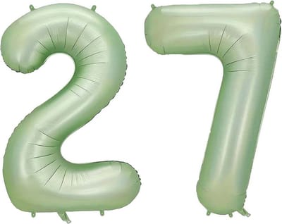 Cijfer Ballonnen Ballon Cijfer 27 Verjaardag Versiering Feest Helium Ballonnen Cijferballon Folieballon Groen Xl Formaat