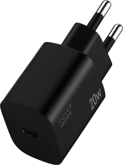 20w usb C power adapter - Oplader met usb C poort - Power delivery - Voor 20 watt snelladen van smartphone, tablet met usb C poort - Klein - Zwart