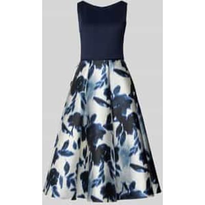 Cocktailjurk met ronde hals