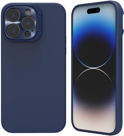 Nillkin Lens Wing iPhone 14 Pro Hoesje Siliconen met MagSafe Blauw