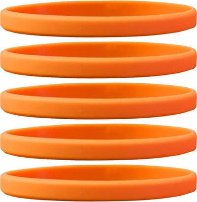Dinilu - 60 x Smalle Siliconen Armbanden Oranje - voor volwassenen