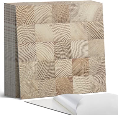 Coloray Plaktegels - Houten plankpatroon Zelfklevende Tegels - 20 cm x 20 cm - Beige Plaktegels - 20 stuks - Vierkant PVC Tegels - Plaktegels Badkamer - Plaktegels Vloer - Vinyl Tegels - Wandtegel Zelfklevend