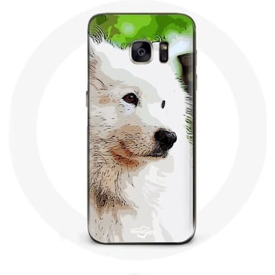 Coque - Samsung - Galaxy S7 - Souple - Chien Samoyède - Blanc blanc