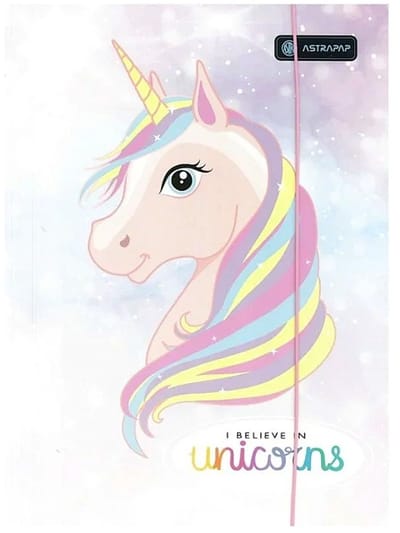 Astra A4 Kaart met Elastiek - Unicorn Design