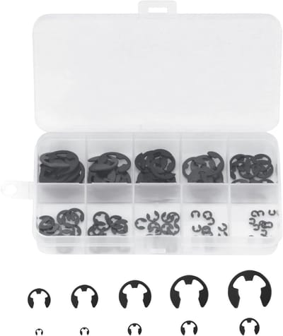 Complete Circlip Set met 200 Stuks - RVS E-Clips in 10 Maten voor Diverse Toepassingen en Bevestigingen