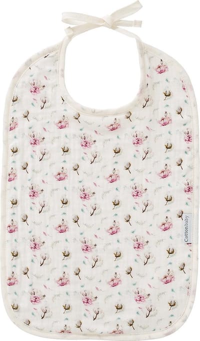 Cottonbaby slab - cottonflower - wit/roze