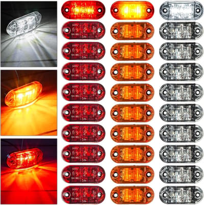 Marker Lights voor Trailer en Voertuigen - 2 Lampen 12/24V Waterdichte Zijmarkerlichten voor Truck, Auto, RV en Caravan, Ideaal voor Contourverlichting en Veiligheid