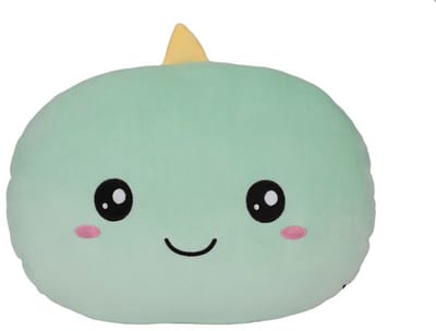 iTotal Home&Gifts Pillow Head "HELLO DINO" Medium 40x30x15cm 580g de dino wit - kinderkussen - kussen Kinderkamer - Fun kussens - Sierkussen- zacht kinderkussen - pluche