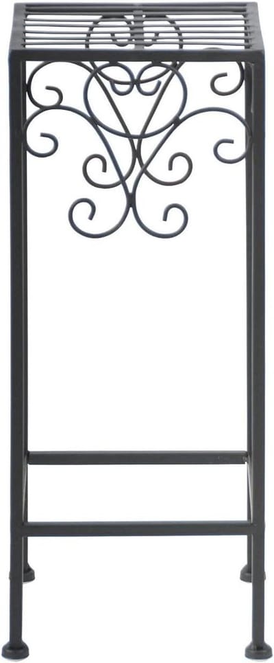 Smeedijzeren gueridon - Bijzettafel standaard - Decoratieve standaard - Traditionele stijl - 50 cm hoog - Zwart