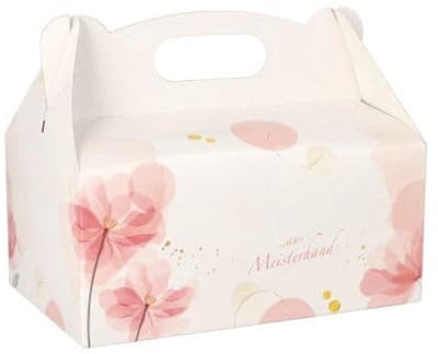 Bakdozen met Draaggreep - 20 Stuks - Hoekig - Rosé Met Neutrale Print - 20 x 13 x 9 cm - 350 gr/m² Karton