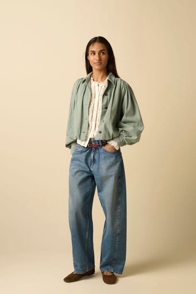 Sissy-Boy - Blauwe cropped mid waist barrel jeans