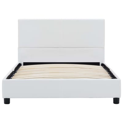 vidaXL - Bedframe - kunstleer - wit - 90x200 - cm