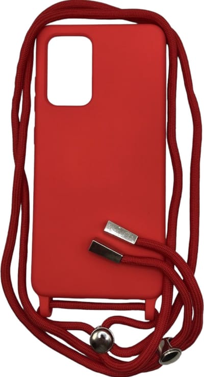 Siliconen Backcover met Koord - Geschikt voor Samsung Galaxy A53 / A53 5G - Premium Kwaliteit TPU/Siliconen backcover - Rood