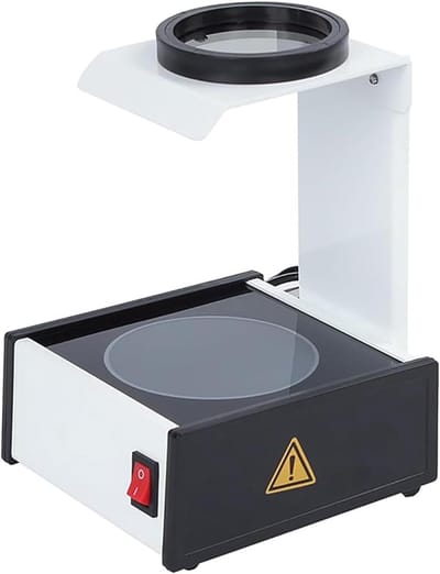 Lens Stress Tester - Optische Tester - Bril Kwaliteit - Geïntegreerde LED - 160x160x160mm - Zwart