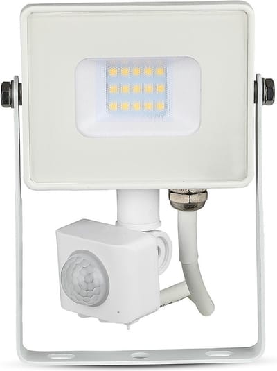 V-TAC VT-10-S-W LED Draaibare Schijnwerper - Samsung - PIR Sensor - IP65 Waterdicht - Wit - 10W - 800 Lumen - 4000K