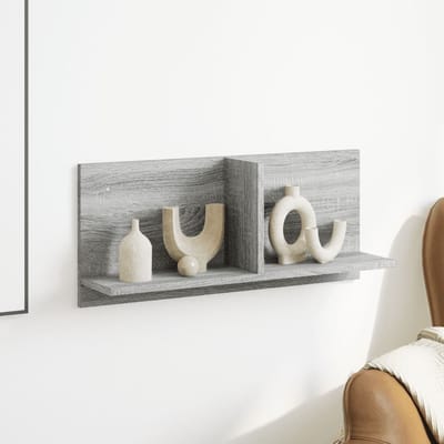 vidaXL - Wandkast - 70x16,5x30 - cm - bewerkt - hout - grijs - sonoma - eiken