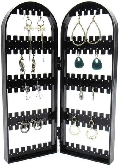 Oorbellen Displaystandaard - Sieradenhouder Kamerscherm - Sieraden Organiseren - 120 Gaten Ontwerp - 21x2x28 cm - Zwart