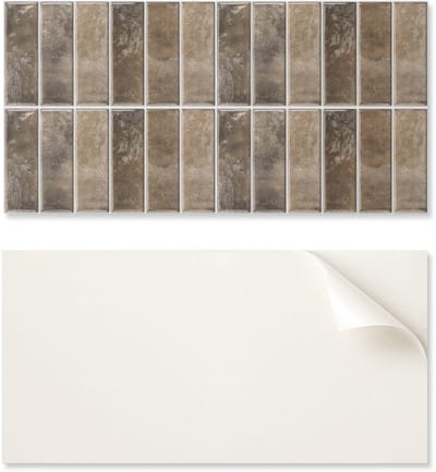 Decoratief vinyl paneel met afbeeldingen voor keuken of badkamer, 100x50 cm, verticale ribbels.
